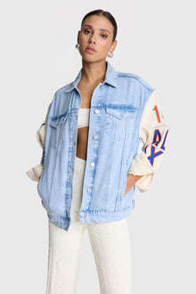 Mixed Sleeves Denim Jacket